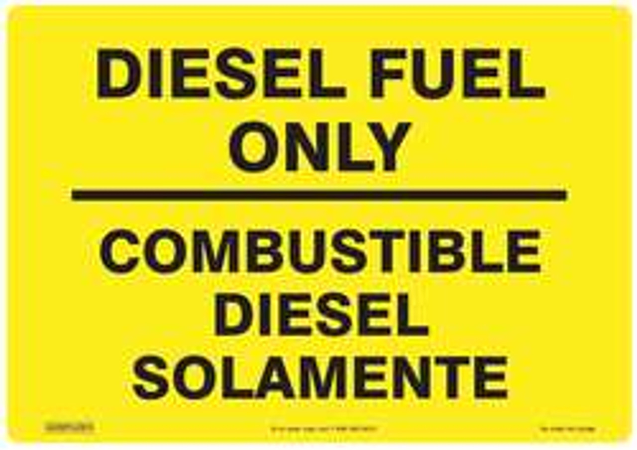 ACCUFORM SIGNS 151485 SPANISH-BILINGUAL DIESEL FUEL ONLY SIGN