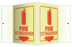 ACCUFORM SIGNS PSP348 FIRE EXTINGUISHER SIGN,6X8-1/2",WHT/R