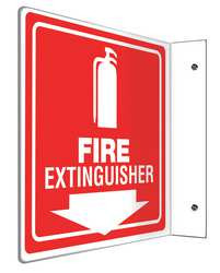 ACCUFORM SIGNS PSP729 FIRE EXTINGUISHER SIGN 8X8 WHT/R PS