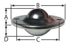 ASHLAND CONVEYOR W37831 BALL TRANSFER COUNTERSUNK BALL DIA 1 IN