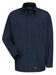 WRANGLER WS10NVRGL LONG SLEEVE SHIRT NAVY POLYESTER/COTTON