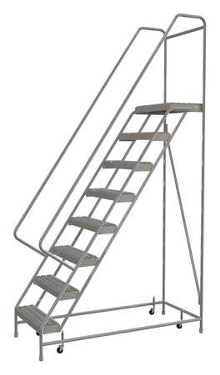 TRI-ARC WLAR108245 ROLLING LADDER,8 STEPS,SERRATED TREAD