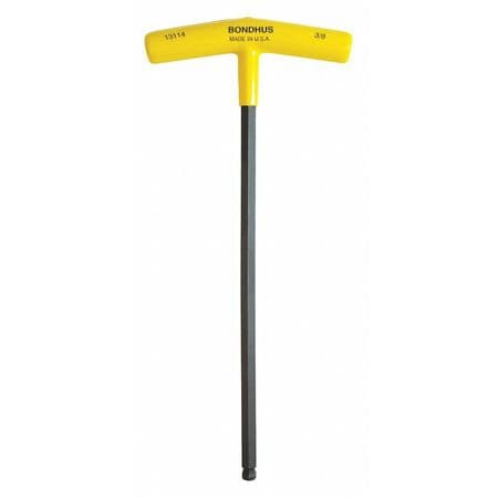 BONDHUS 13114 3/8" HEX, T-HANDLE CUSHION GRIP, BALL EN