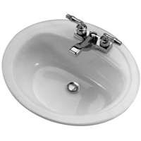 BOOTZ PLBG FIXTURES INC 021-2445-06 LAVATORY STEEL OVAL BONE 20X17