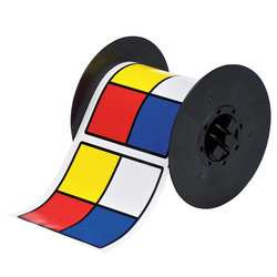 BRADY SPC ABSORBENTS B30-161-595-DIAM RTK LABEL,RED/YELLOW/BLUE/WHITE,4.000 IN