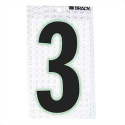 BRADY SPC ABSORBENTS 3020-3 ULTRA REFLECTIVE NUMBERS 3 6 IN H PK 10