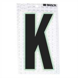 BRADY SPC ABSORBENTS 3020-K REFL. LETTER LABEL, K, GLOW IN DARK,PK10