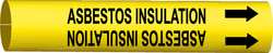 BRADY SPC ABSORBENTS 4009-B PIPE MARKER ASBESTOS INSULATION YELLOW