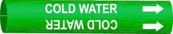 BRADY SPC ABSORBENTS 4029-C PIPE MARKER,COLD WATER,2 IN H,2 IN W