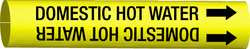 BRADY SPC ABSORBENTS 4051-D PIPE MARKER,DOMSTC HOT WATER,2 13/16IN H