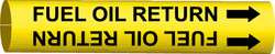 BRADY SPC ABSORBENTS 4064-D PIPE MARKER FUEL OIL RETURN YEL 4 TO6 IN