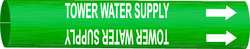 BRADY SPC ABSORBENTS 4144-B PIPE MARKER,TOWER WATER SUPPLY,7/8IN H