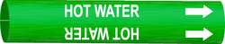 BRADY SPC ABSORBENTS 4335-G D3246 PIPE MARKER HOT WATER GRN 8 TO 9-7