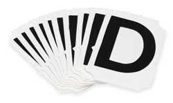 BRADY SPC ABSORBENTS 5050-D D4799 LETTER IDENTIFICATION CARD D PK 10