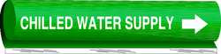 BRADY SPC ABSORBENTS 5648-I PIPE MARKER CHILLED WATER SUPPLY GREEN