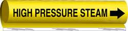 BRADY SPC ABSORBENTS 5706-II PIPE MARKER HIGH PRESSURE STEAM YELLOW