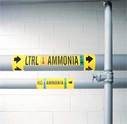 BRADY SPC ABSORBENTS 57966 PIPE MARKER,AMMONIA,9 IN H,8 IN W