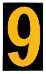 BRADY SPC ABSORBENTS 5905-9 REFLECTIVE NUMBERS AND LETTERS,9,PK25