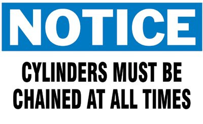 BRADY SPC ABSORBENTS 60314 GAS CYLINDER LABEL,3IN X 5IN,PAPER,PK10