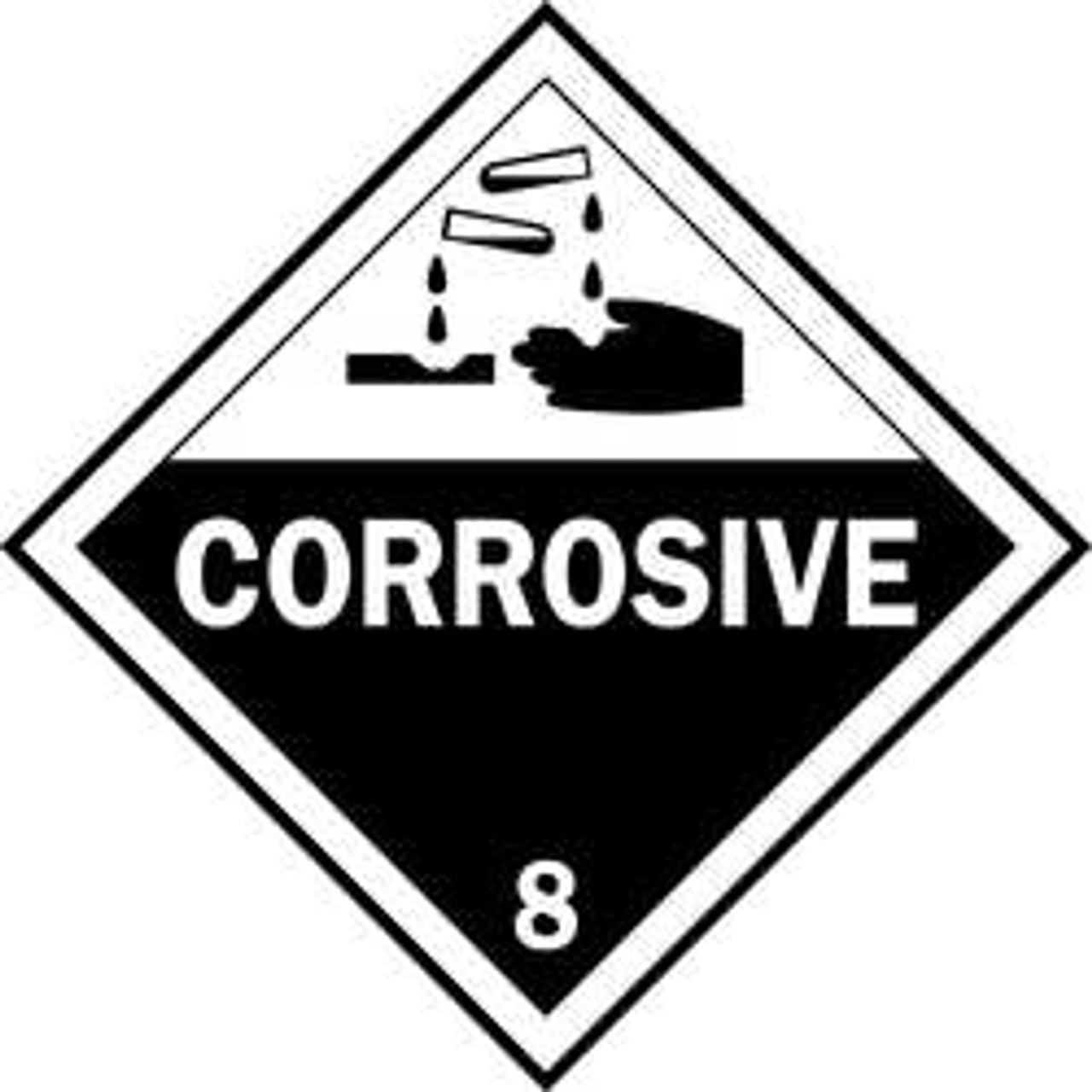 BRADY SPC ABSORBENTS 63420 VEHICLE PLACARD CORROSIVE WITH PICTO