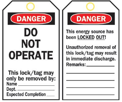 BRADY SPC ABSORBENTS 66050 ECONOMY POLYESTER "DO NOOPERATE" TAG