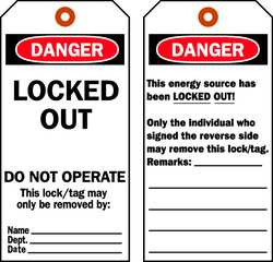 BRADY SPC ABSORBENTS 66067 DANGER TAG 5-3/4 X 3 IN OSHA BRS PK25