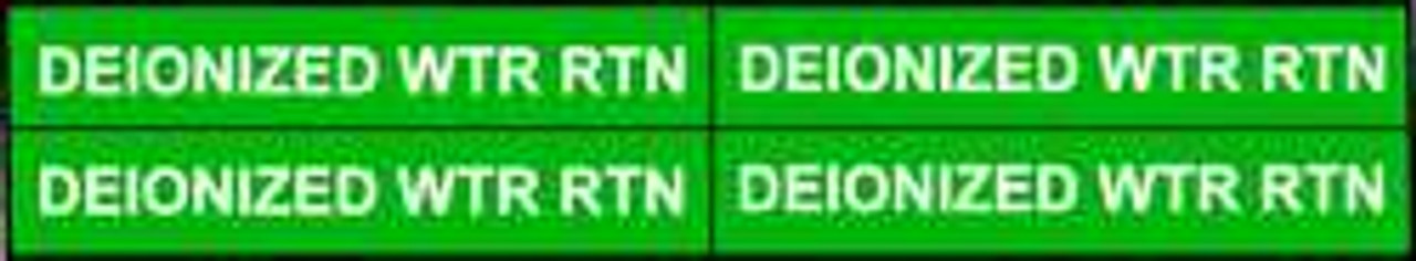 BRADY SPC ABSORBENTS 7074-4 PIPE MARKER DEIONIZED WATER RETURN GREEN