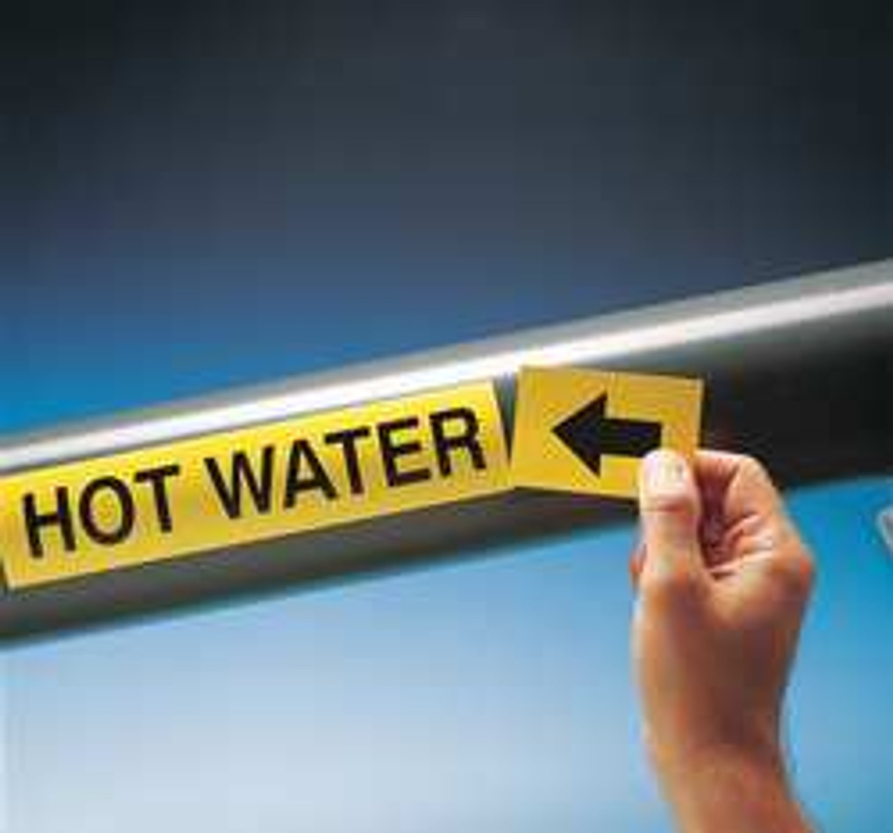 BRADY SPC ABSORBENTS 73903 PIPE MARKER HOT WATER SUPPLY 2 IN.H