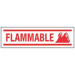 BRADY SPC ABSORBENTS 857 FLAMMABLE LABEL,3.5IN X 10IN,PAPER,PK100