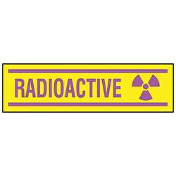 BRADY SPC ABSORBENTS 863LS RADIOACTIVE LBL,3.5IN X 10IN,PAPER,PK100