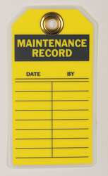 BRADY SPC ABSORBENTS 86445 MAL NT RCD TAG 5-3/4 X 3 IN BK/YEL PK10