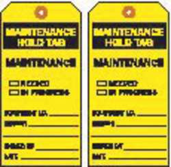 BRADY SPC ABSORBENTS 86535 MAL NT HOLD TAG 5-3/4 X 3 IN BK/YEL PK10