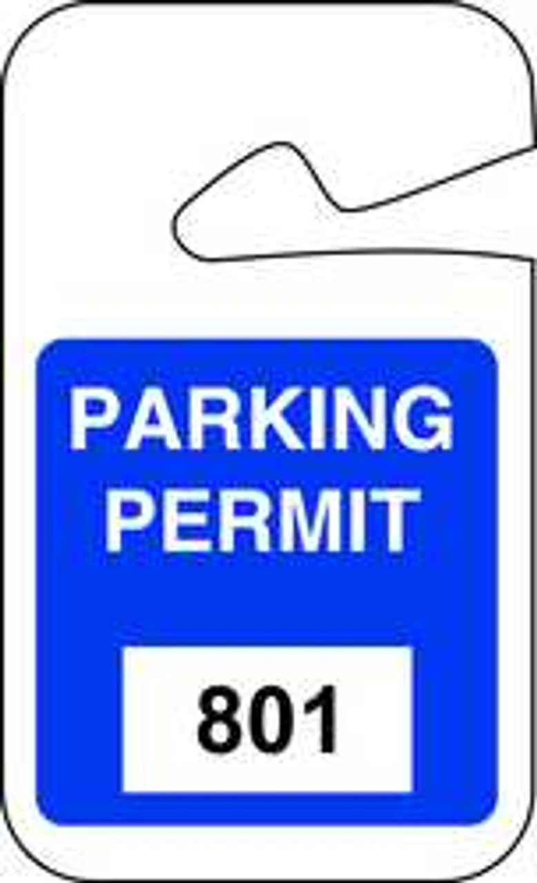 BRADY SPC ABSORBENTS 96269 PARKING PERMITS,801-900,WHT/BLU,PK100
