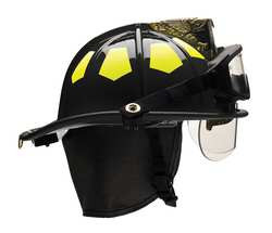 BULLARD US6BK6BBRK2 FIRE HELMET BLACK FIBERGLASS