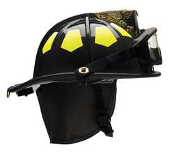 BULLARD US6BK6LGIZ2 FIRE HELMET BLACK FIBERGLASS