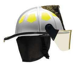 BULLARD US6WH G8586 FIRE HELMET WHITE FIBERGLASS