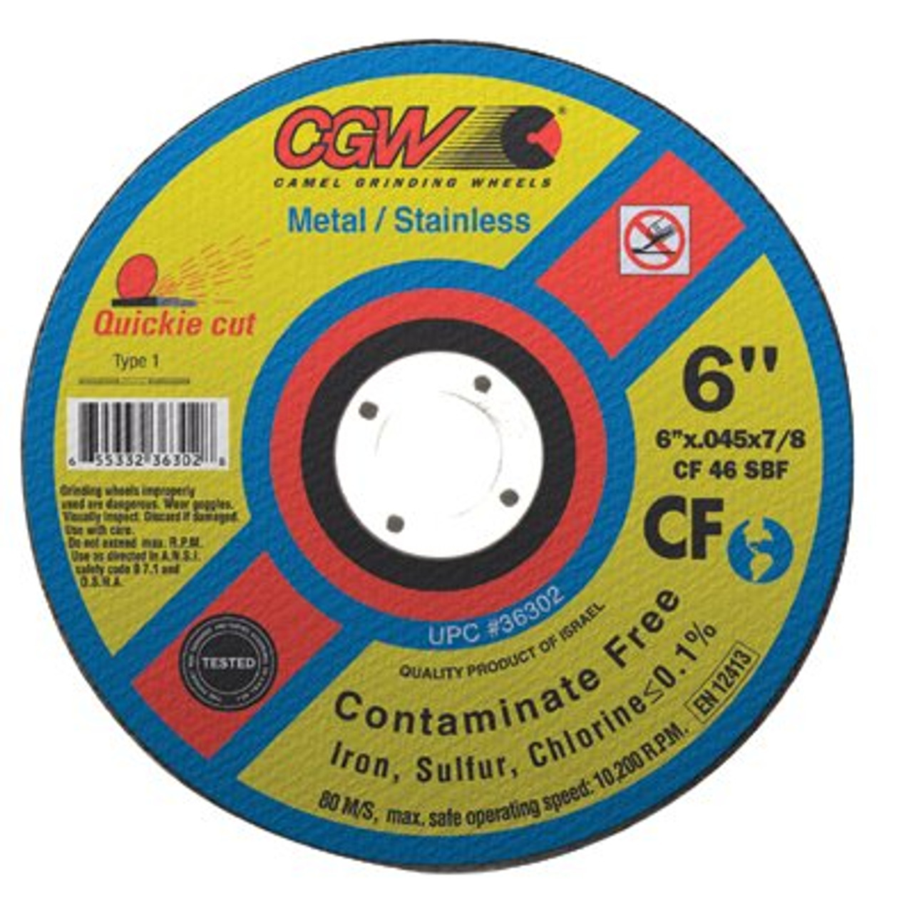 CGW ABRASIVES 45003 CGW - CAMEL GRINDING WHEELS TYPE 27, CON