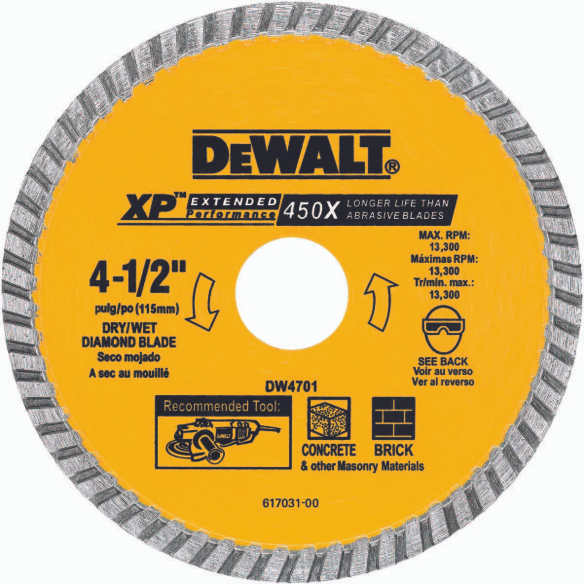 DEWALT TOOLS DW4701 DRY-CUT DIAMOND WHEEL, 4.5-IN.