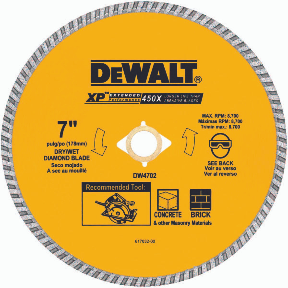 DEWALT TOOLS DW4702 DRY-CUT DIAMOND WHEEL, 7 IN.
