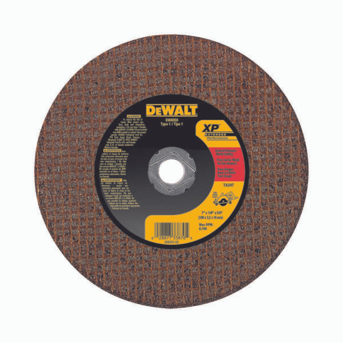 DEWALT TOOLS DW8056 7"X1/8"X 5/8 CERAMIC ABRASIVE SAW BLADE