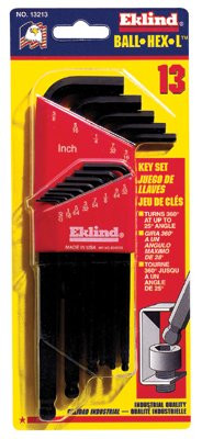 EKLIND TOOL 13213 13 PIECE L-KEY BALL END HEX KEY SET