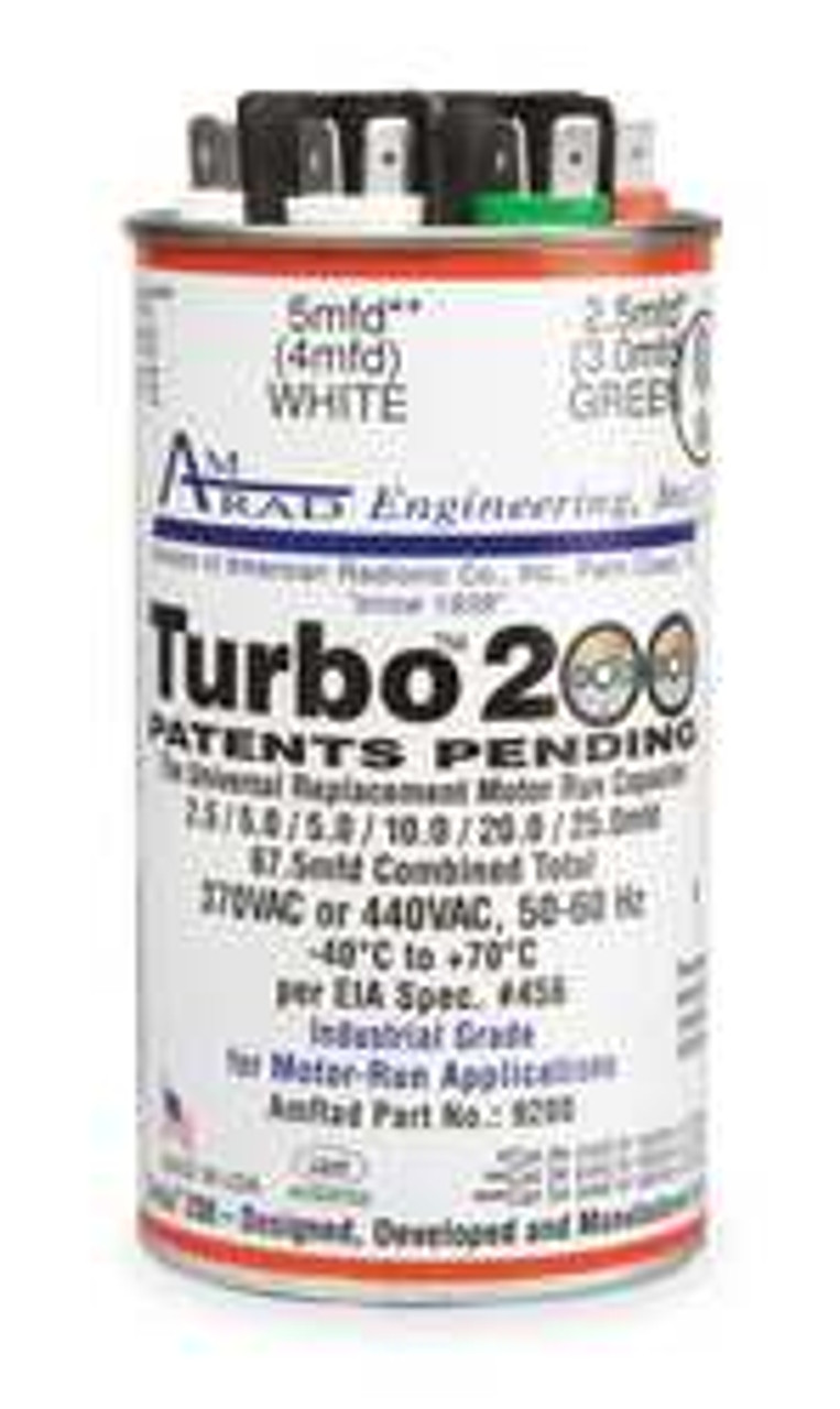 GLOBAL Turbo 200 MOTOR RUN CAPACITR 2.5-67.5 MFD 370/440V