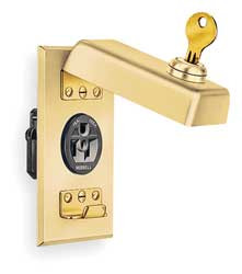 HUBBELL HBL96067 COVER KEY LOCKED PLUG BRASS