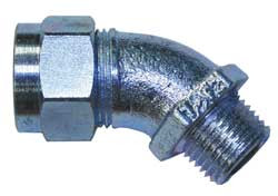 HUBBELL VHC1022ZP CORD CONNECTOR 1/2 IN 45 DEGREE WHITE