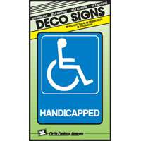 HY-KO PRODUCTS D-17 "HANDICAPPED" SIGN, BLUE & WHITE PLASTIC