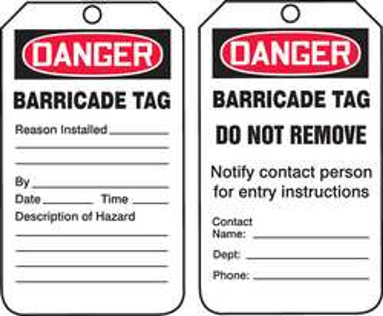 ACCUFORM SIGNS TAB104PTP DANGER TAG 5-3/4 X 3-1/4 PK25