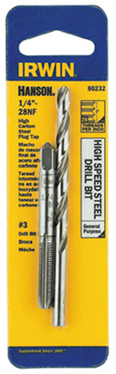 IRWIN 80232 TAP + DRILL BIT 1/4-28 NF + #3