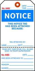 ELECTROMARK T395 NOTICE TAG 5-3/4 X 2-7/8 IN BL/WHT PK100