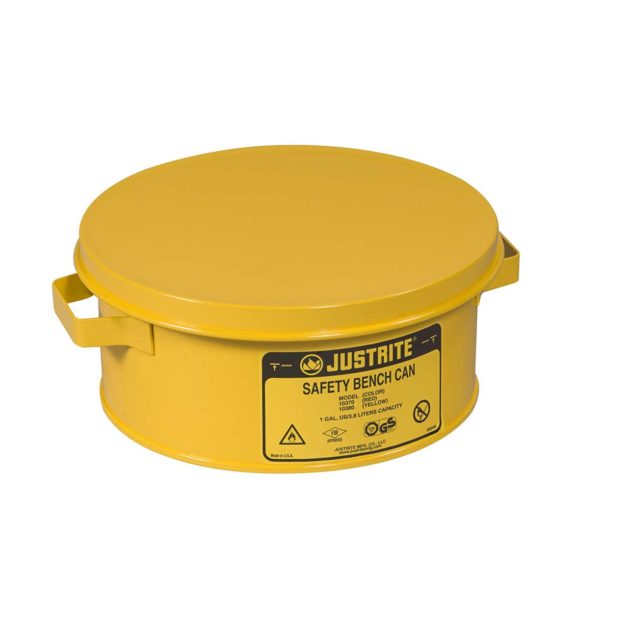JUSTRITE MFG COMPANY 10385 JUSTRITE BENCH CAN WITHOUT PARTS BASKET,