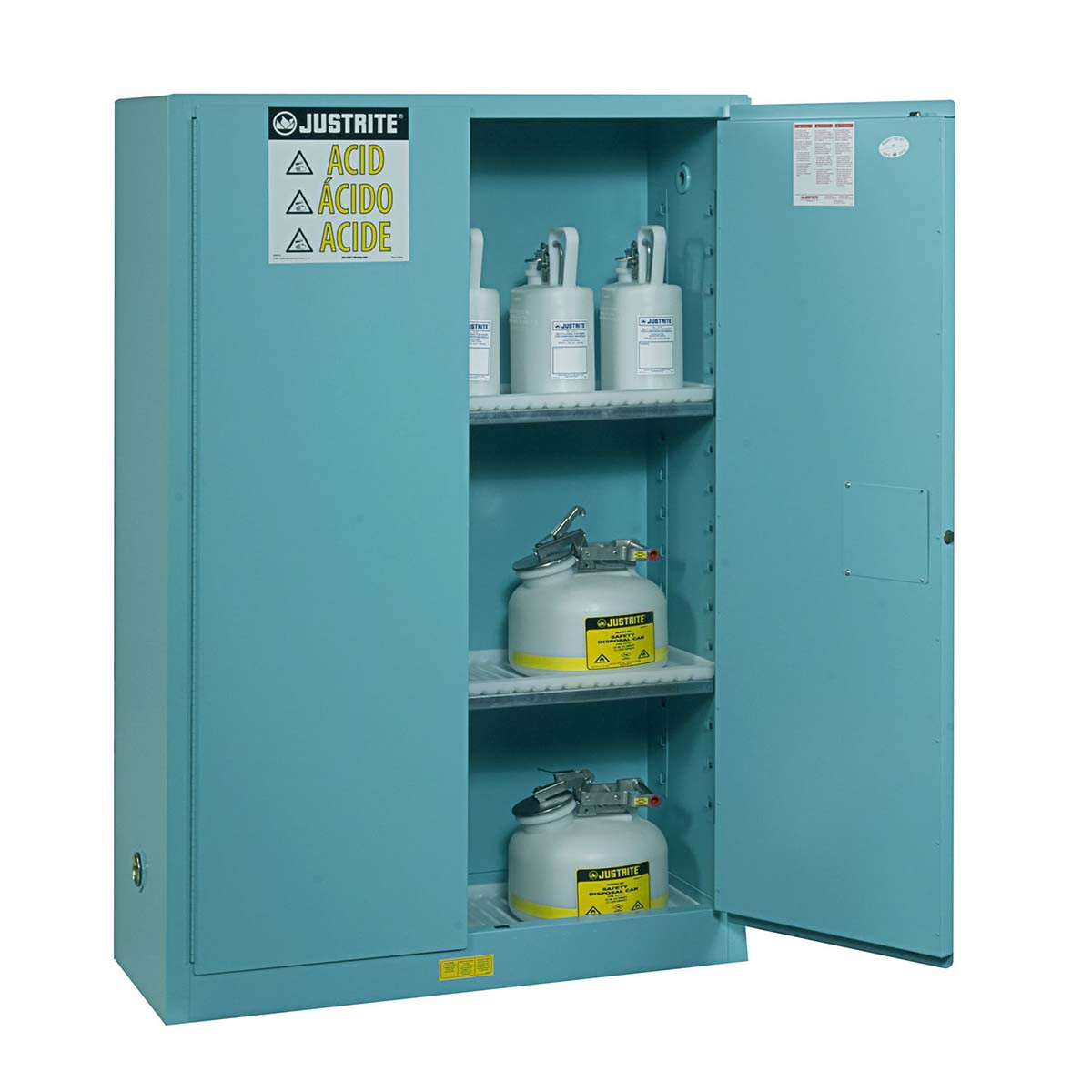 JUSTRITE MFG COMPANY 894502 45 GAL CAB MAN ACID SUREGRIP